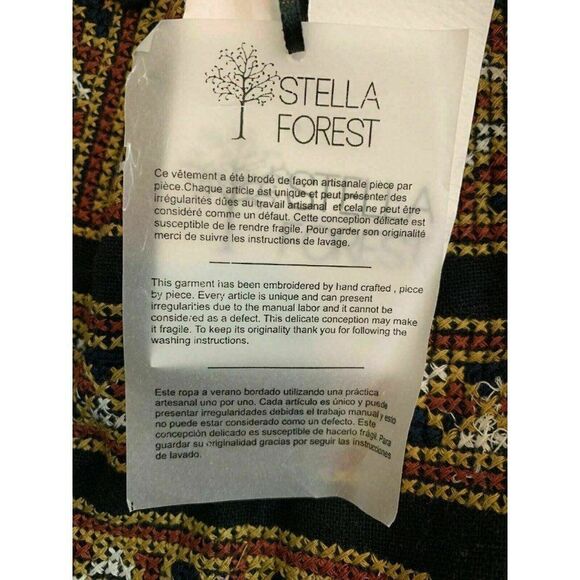 Stella Forest Paris Womens New Embroidered Black Beige Mini Skirt 36 Xs US 2 - Picture 8 of 11